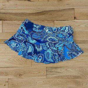 Y2K Lauren by Ralph Lauren blue ruffled micro mini swim skirt 🩵 paisley floral